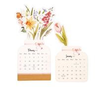 Desktop Calendar 2026 - Floral Month Weekly Planner, Compact Tabletop Planning Organizer with Botanical Artwork | for Appointment Agenda Planning Home Office Supplies School Teacher Student Family Use