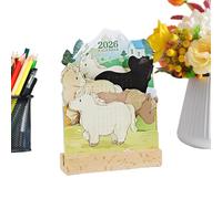 Desktop Calendar 2026,Funny Thick Paper Daily Planner | Cartoon Animal 2026 Desk Calendar - for Schedule Appointment Planning New Year Home Office Classroom Dorm Apartment