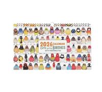 Desktop Calendar 2026, Inspires Creativity, 28x16cm, Monthly Bird Theme Calendar, Office Desk Planner, Multi-Purpose, For School Classroom Family Offices Class Kids Work Home