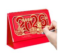 Desktop Calendar 2026 | New Year Monthly Planner - Year of The Horse Small Desk Planner - for Holiday Spring Festival Home Office Family Friends Coworkers Planning