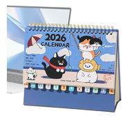 Desktop Calendar 2026 | Spiral Bound Cat Planner - 12 Months Standing Desk Calendar For Animal Lover Planning Scheduling Decoration Organization