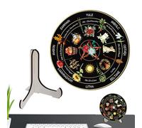 Desktop Calendar | Calendar Table Ornament Celestial Sign - Wooden Vintage Handmade Home Decor with Stand for Kitchen, Beginners, Shop, Restaurant, Tabletop