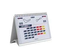 Desktop calendar for the 2026 Motorsport A5 season - practical season schedule Formula with racetrack graphics, Grand Prix dates and score typing section, premium paper 300g/m2