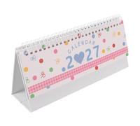 Desktop Calendar, Standing Year Planner with Weekly Schedule Zone | White Paper Cards, Monthly Review Section, Vertical Space-saving Design, Thick Pages Resist Smudging for Office Planning