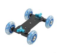 Desktop Camera Dolly for DSLR Smooth Skater Move(Blue) | 180° rotatable wheels, creative routes, straight line movement, pitch support, screw adjustment