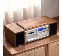 Desktop CD Player, Multifunctional Music Player with Volume Control, FM/AM Auto Search, Multi-color LED Display for Home and Office