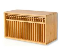 Desktop CD Storage Rack, Wooden CDs Holder Rack Organizer, DVD & CD Storage Box Display Holder, CD Cases 14 X 1.4 X 14.5cm, Holds 19 Standard CDs Cases