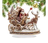 Desktop Christmas Decor, Santa Claus Reindeer Ornament, 2d Acrylic Table Decoration, Festive Holiday Props for Bedroom, Living Room, Yard, Outdoor, Windowsills, Family Gatherings, Seasonal Celebration