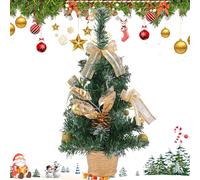 Desktop Christmas Tree with Lights,15.7 Inches Holiday Decoration,Fake Christmas Tree - for Home Room Winter Office Party Table Centerpiece