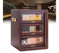 Desktop Cigar Humidor Cabinet, 80-120 Capacity with Digital Hygrometer and Humidifier, Includes Cigar Cutter and Travel Case for Men