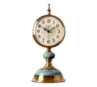 ＡＷＨＡＯ Desktop Clock Vintage Table Clock Analog Pedestal Clock Ceramic Glass Construction With Arabic Numerals And Dark Hands Suitable for desks cabinets studies home decoration