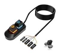Desktop Computer External Power Button PC Power Button Multifunctional Desktop Switch with RGB Light ON/OFF for Easy Start and Reset Extension Cable for Computer Motherboard 2M/6.56FT Black