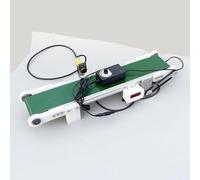 Desktop Conveyor Belt, 10 x 100cm Mini Production Line with Adjustable Speed 1.8-7.6cm/s and Photoelectric Counter for Food Processing and Product Packaging
