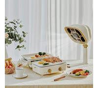 Desktop Cooker Hood, 3200 RPM Portable Extractor, Strong Suction, 6-Segment Height Adjustment and 66 ° Adjustable Angle, Easy To Clean, for Home, Kitchen Hot Pot, BBQ (Color : White)