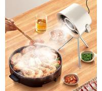 Desktop Cooker Hood Mini Household Portable Extractor Hood, 3-Speed Range Hood With Replaceable Filters For Kitchen Fondue Hot Pot BBQ(Milk white+4 filter screens)