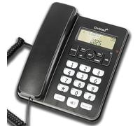 Desktop Corded Telephone for Home, Landline Telephone with White Big Buttons, Ringer Volume and Speakerphone Volume Adjustable, Caller Identification, LCD Contrast Adjustable Backlight Display(Black)