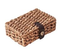 Desktop Covered Decorative Hyacinth Woven Storage Miscellaneous Items Snacks Cosmetics Storage (A, One Size)
