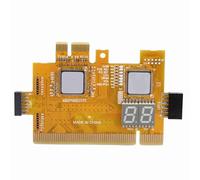 Desktop Debug Card 4 in 1 Diagnostic Card, Computer Motherboard Detection Accessories, 4 - Layer PCB Design with Tantalum Capacitor for Stable Signal, Yellow Debug Card for LPC PCI