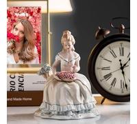 Desktop Decoration Figurine - Art Statue, Porcelain Flower Basket Figurine, Ornament Sculpture, Cute Girl Ceramic Ornaments, Character Decoration Crafts, Charming Ceramic Statue