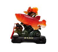 Desktop Decorations Feng Shui Statues Vibrant Colorful Fish Carp Dragon Figurine Wealth Lucky Figurine Office Decoration Tabletop Decor Ornaments Good Lucky Gifts Desktop Decoration