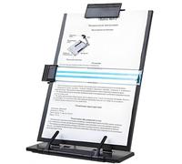 Desktop Document Holder with 7 Adjustable Positions Foldable A4 Document Copyholder with Adjustable Clamp and Line Guide Paper Holder Stand for Desk Black File Organizer for Letter Book Receipt Sheet