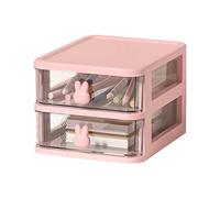 Desktop Drawer Organizer Desk Storage Box 2/3/4/5 Layer Desktop Storage Drawers Desktop Storage Unit Mini Storage Tower for Collection Small Item/Cosmetic Office Organization (Pink 2 Layers)