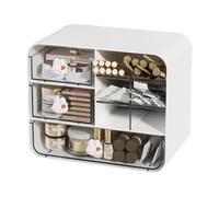 Desktop Drawers - Lightweight Desk Drawer Unit, Mini Organizing Storage Case | Transparent Cabinet Stackable Unit, Decorative Compact Box, Stylish Home Desk Supply Holder Office School Use
