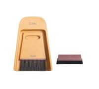 Desktop Dustpan Broom and Dustpan Set Combination, Home Soft Fur Small , Desktop Wiper, Floor , Hair Sweeping Artifact(Yellow)