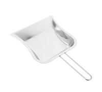 Desktop Dustpan Compact Stainless Steel Mini Dustpan Long Handle Heavy Duty Metal Shovel for Workshop Table Desk Silver