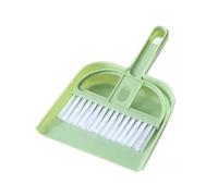 Desktop Dustpan, Multicolor Plastic Broom pan Set Soft Bristle Washable for Home Use(Green)