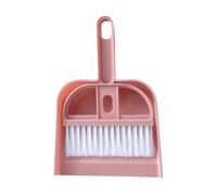 Desktop Dustpan, Multicolor Plastic Broom pan Set Soft Bristle Washable for Home Use(Pale Red)