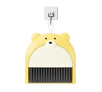 Desktop Dustpan Small Broom Dustpan Set Cartoon Bear Household Desktop Garbage Shovel Mini Foldable Cleaning Tools(Yellow 1set)