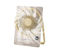 Desktop Fan - USB Rechargeable Mini Fan,Cooling Personal Tool USB Portable Electric Desktop Lcd Digital Display for Kitchen Home Dormitory Student Bedroom