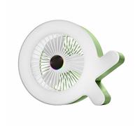 Desktop Fan with Dynamic LED Lights and Low, Light Green | Ideal for Bedroom Study Room, Small Desktop Fan with Dynamic LED Lights and USB Charging for Camping