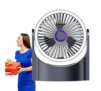 Desktop Fans For Bedroom - ABS 16×13×10cm | Small Table Fan with Adjustable Speed, Quiet Opeŕatíon, Built-In Light, Portable Hangable Design, Desk Fan | Office, Camping
