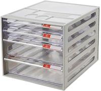Desktop File Cabinet, Information, 4-Layer Drawer-Type Transparent Folder, Storage Box Plastic Filing A4
