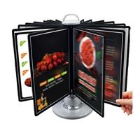 Desktop File Organizer, Rotating Reference System with 20 Double-Sided Panels, 40 Sheet Capacity for Catalog and Poster Display