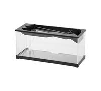 Desktop Fish Tank - Acrylic Hydroponic Desk Aquarium Black, Air Pump Oxygen Included, 31.5x13.5x16.5cm ABS Material Tank | Versatile Small Turtle Shrimp Reptile Planting Aquarium USB Powered Office