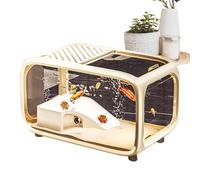 Desktop Fish Tank,Fish Bowl Landscape Aquarium with Climbing Decor - Clear Acrylic Container Bowl Living Habitat for Turtle Snails Betta Aquatic Planting