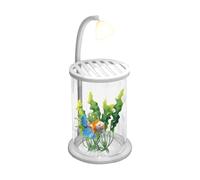 Desktop Fish Tank - Glowing High-Transparency Aquarium,Ornament Thicken Decoration for Study Room Classroom Living Desk Workplace Home Bedroom Table