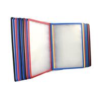 Desktop Flip Display Folder - Color Wall Mount Reference Organizer, 20 Double-Sided Display Pockets, Pvc And Metal File Organizer For Desk, For Office Display And Storage A4 Docu,Multicolored20 Pages