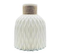 Desktop Flower Pot Pineapple Shape Decorative Planter Multifunctional Vase for Home Office Decor Plastic 14.5x11cm (White)