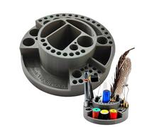 Desktop Fly Tying Storage - Professional High Density Organizer with Thread Reel Holder, Compartment and Portable Equipment Box | A Compact Workbench That