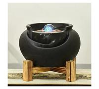 desktop Fountain Ceramic Tabletop Fountain Home Decor Office Patio Ceramic Pot Fountain for Indoor Use, Black tabletop fountain