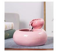 Desktop Fountain Ceramic Water Fountain on Table Feature Zen Tabletop Fountain for Indoor and Outdoor Home Decoration Table Desktop Office, L 7.6" x W 7.6" x H 5.9" Table Fountain(Black)