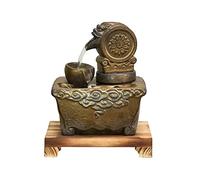 desktop Fountain Chinese Ceramic Brave Sculpture Desktop Fountain Indoor Decorative Fountain Desktop Circulating Water Landscape Office Living Room Decoration tabletop fountain