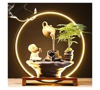Desktop Fountain Creative Floating Pot Circulating Water Humidifier Lamp Lucky Living Room Object Opening Gift Relaxation Indoor Tabletop