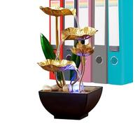 Desktop Fountain - Leaf Water Displayed, Indoor Tabletop Fountain, Calming Water Design, Ambient Desk Ornament | With Pebbles For Meditation Study Room Spa Lounge Home Decoration