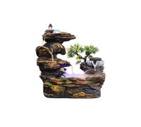 Desktop Fountain Resin Indoor Waterfall Rockery Stream Tabletop Fountain for Home and Office Decor
