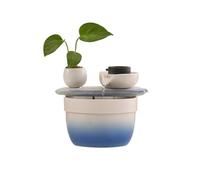 Desktop Fountain Tabletop Cascading Water Fountain Feng Shui Indoor Relaxation Feature for Home Office(Blue)